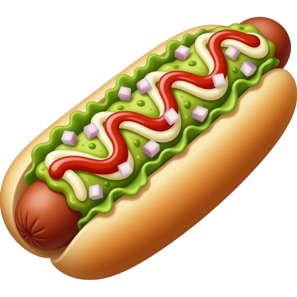 Please create a completo with guacamole (known in Chile) emoji