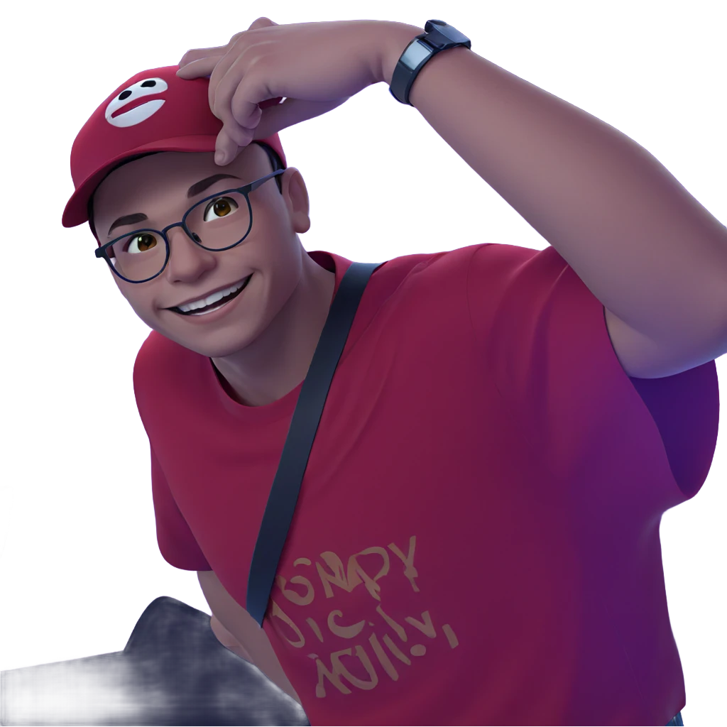 happy boy in red shirt emoji