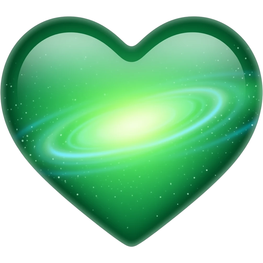 Green galaxy heart emoji