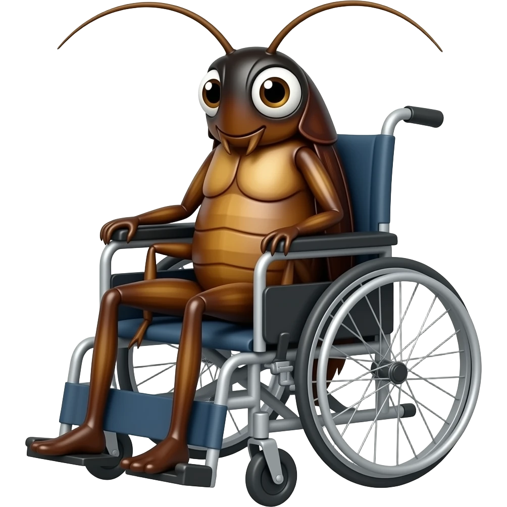 cucaracha en silla de ruedas emoji