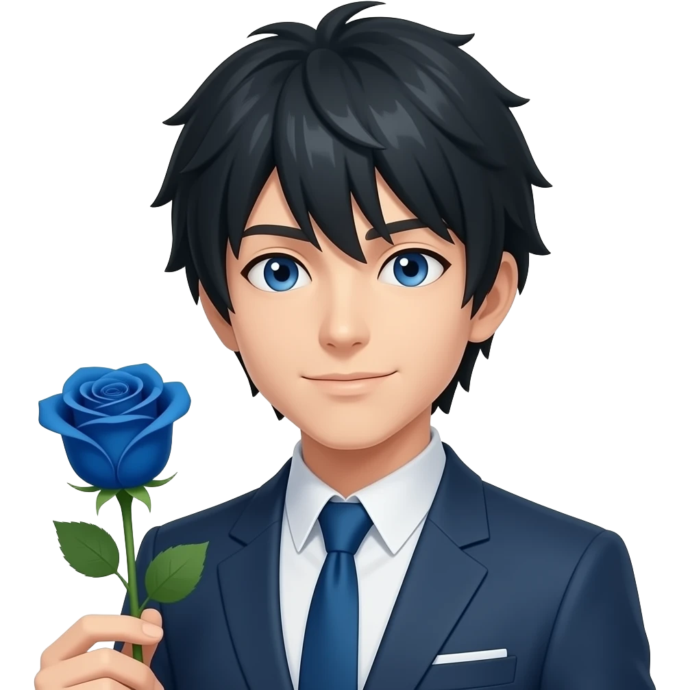 Michael kaiser (blue lock) blue rose emoji