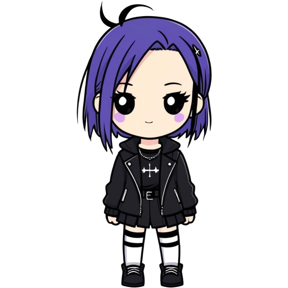 Hot super goth girl emoji