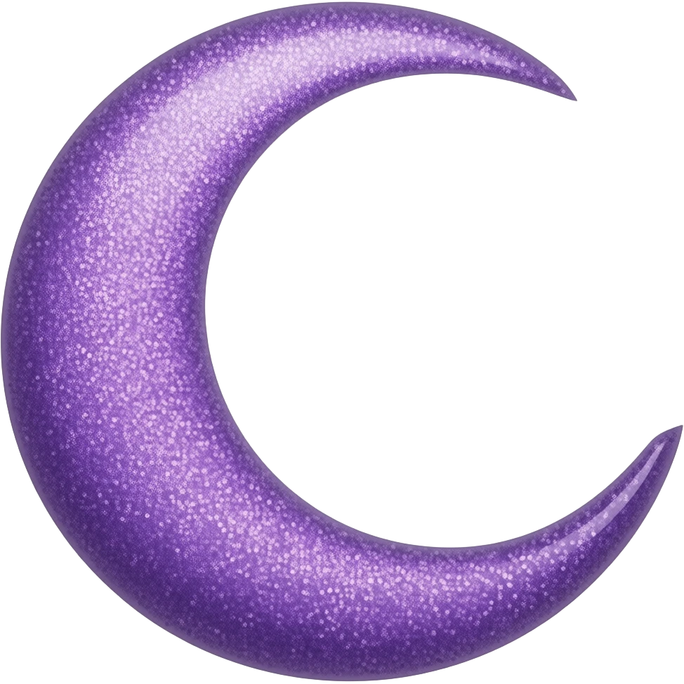 detailed glitter purple moon diary, emoji