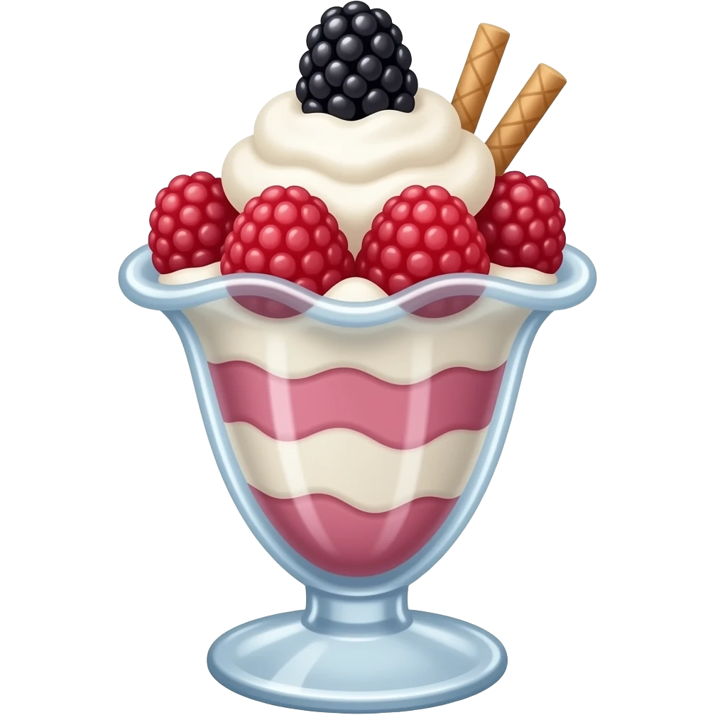 Sorvete de Amora e framboesa (Amora sundae) emoji
