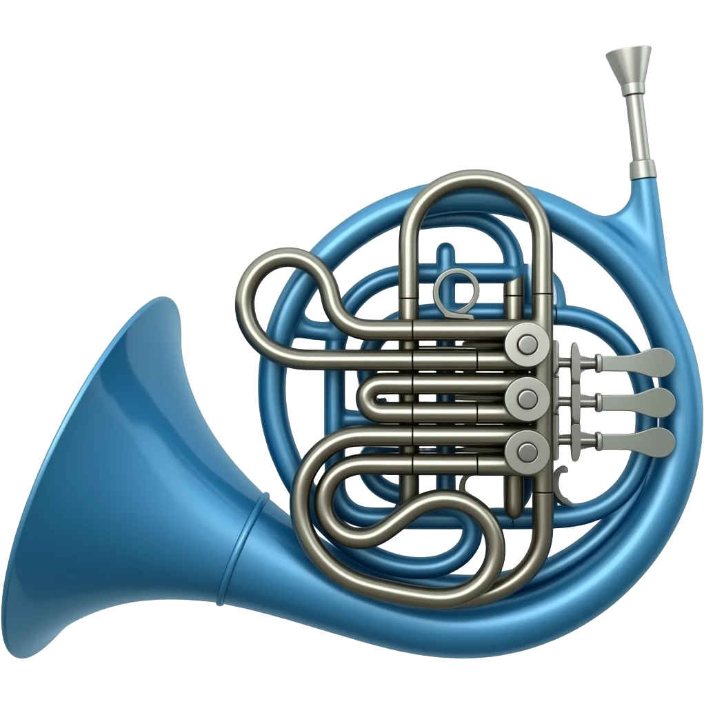 Only Blue french horn (no gold) only blue only BLUE emoji