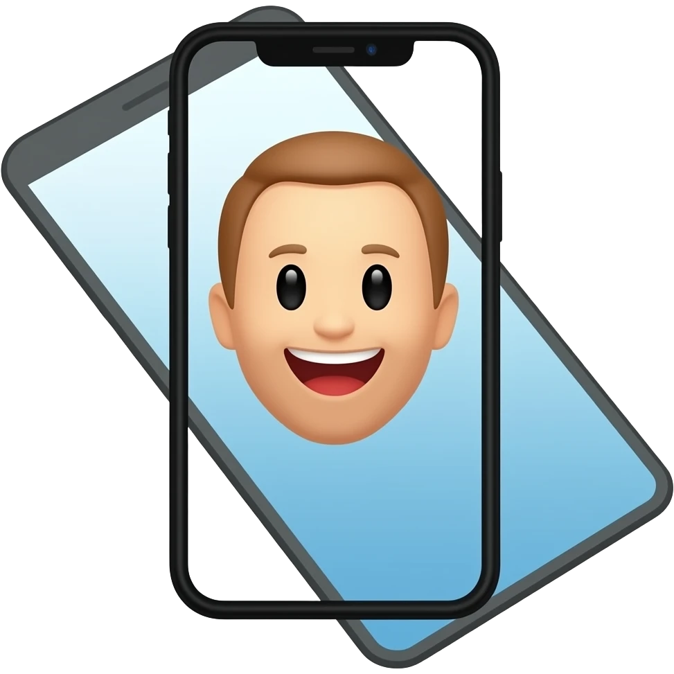 phone with a face emoji
