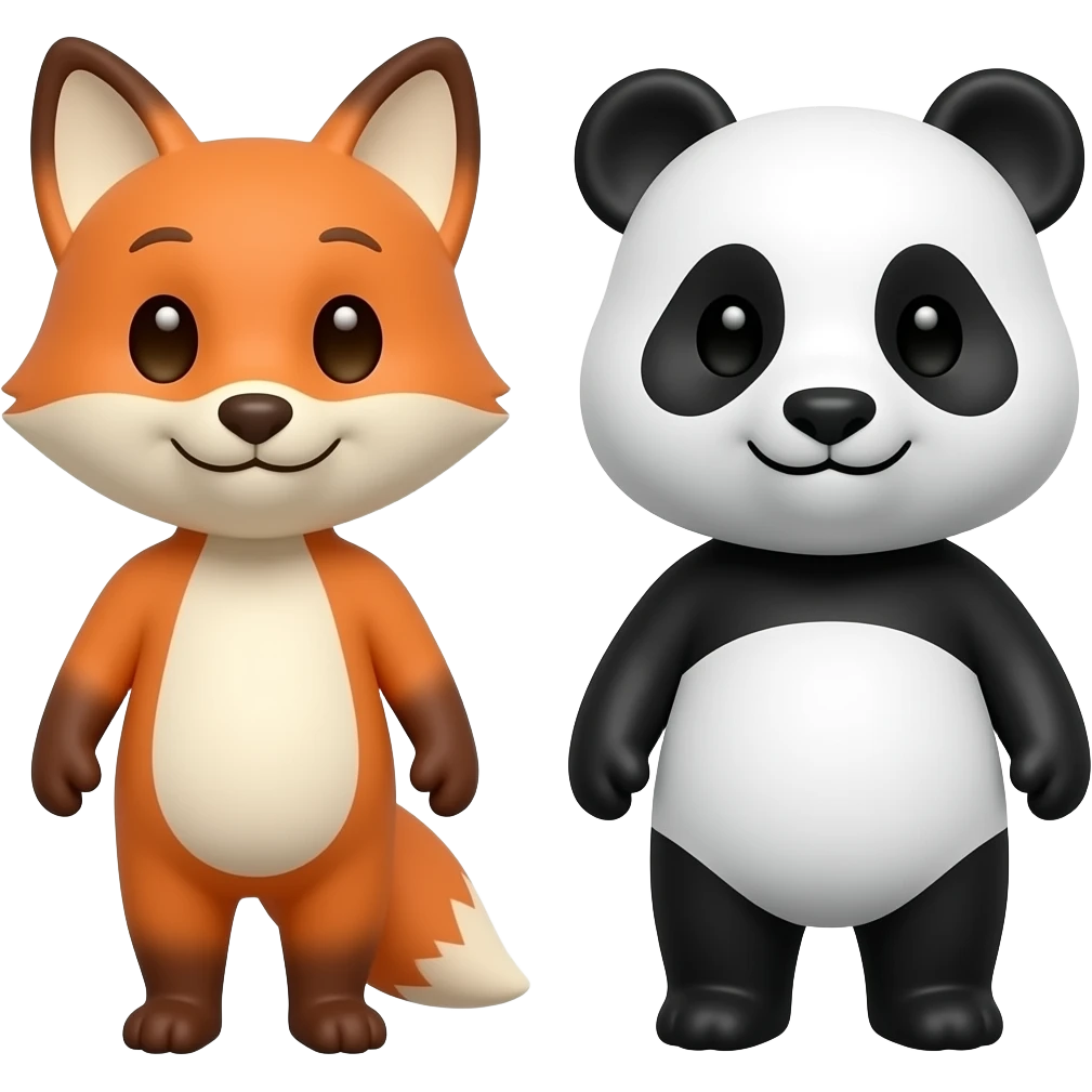 🦊 +🐼 emoji