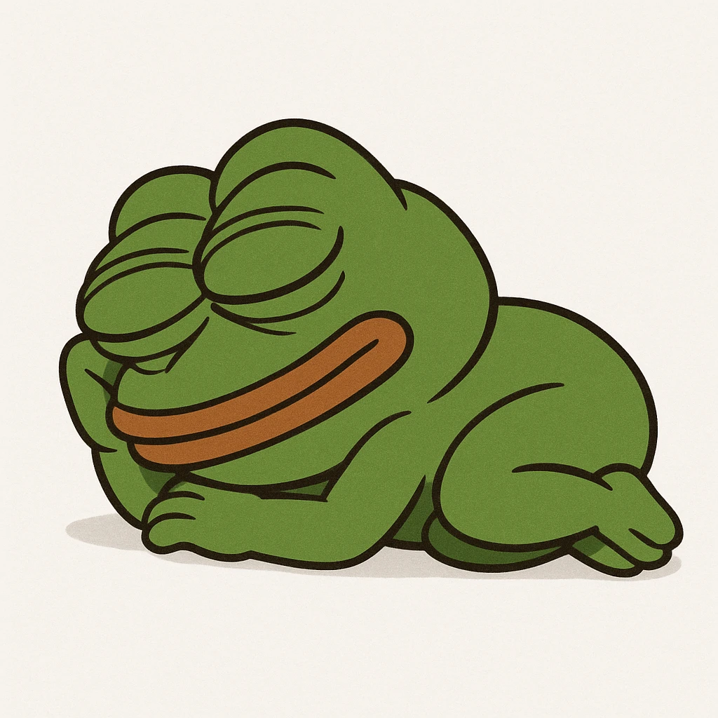 create a pepe sleeping, white background emoji