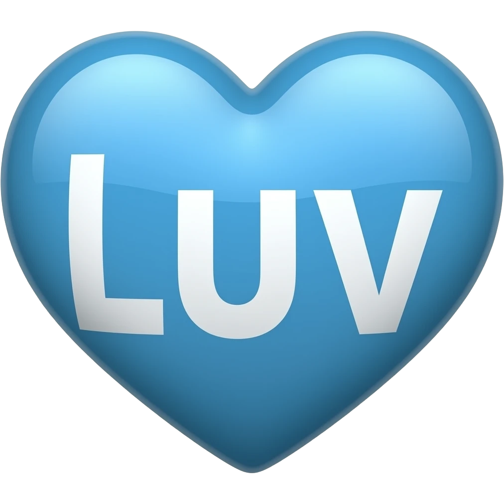 Blue white luv text emoji