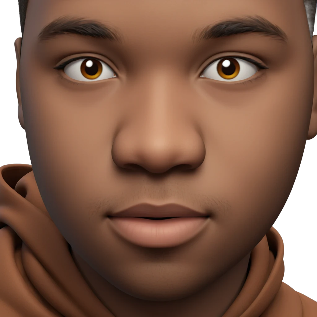 young man portrait looking at viewer emoji