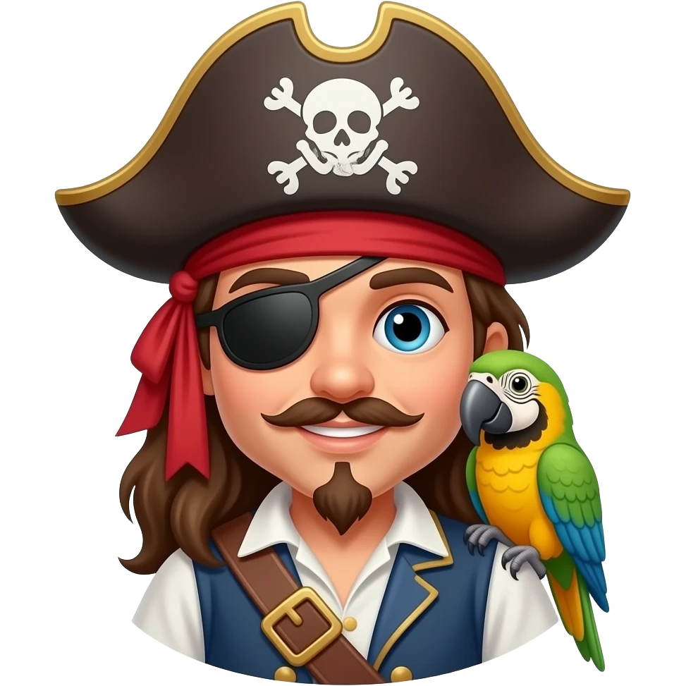 pirate with parrot emoji