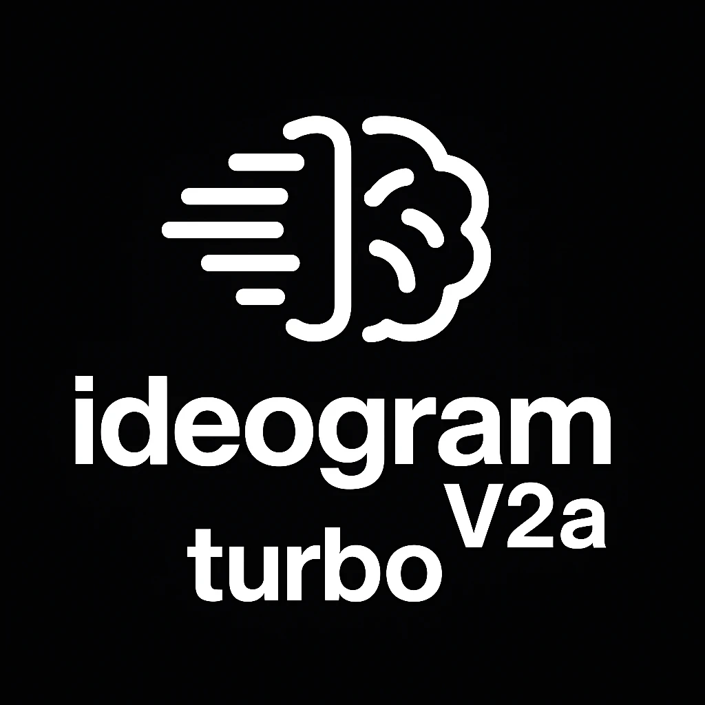 recreate this logo with text of "ideogram V2a turbo", MAKE IT FIT IN SQAURE  emoji
