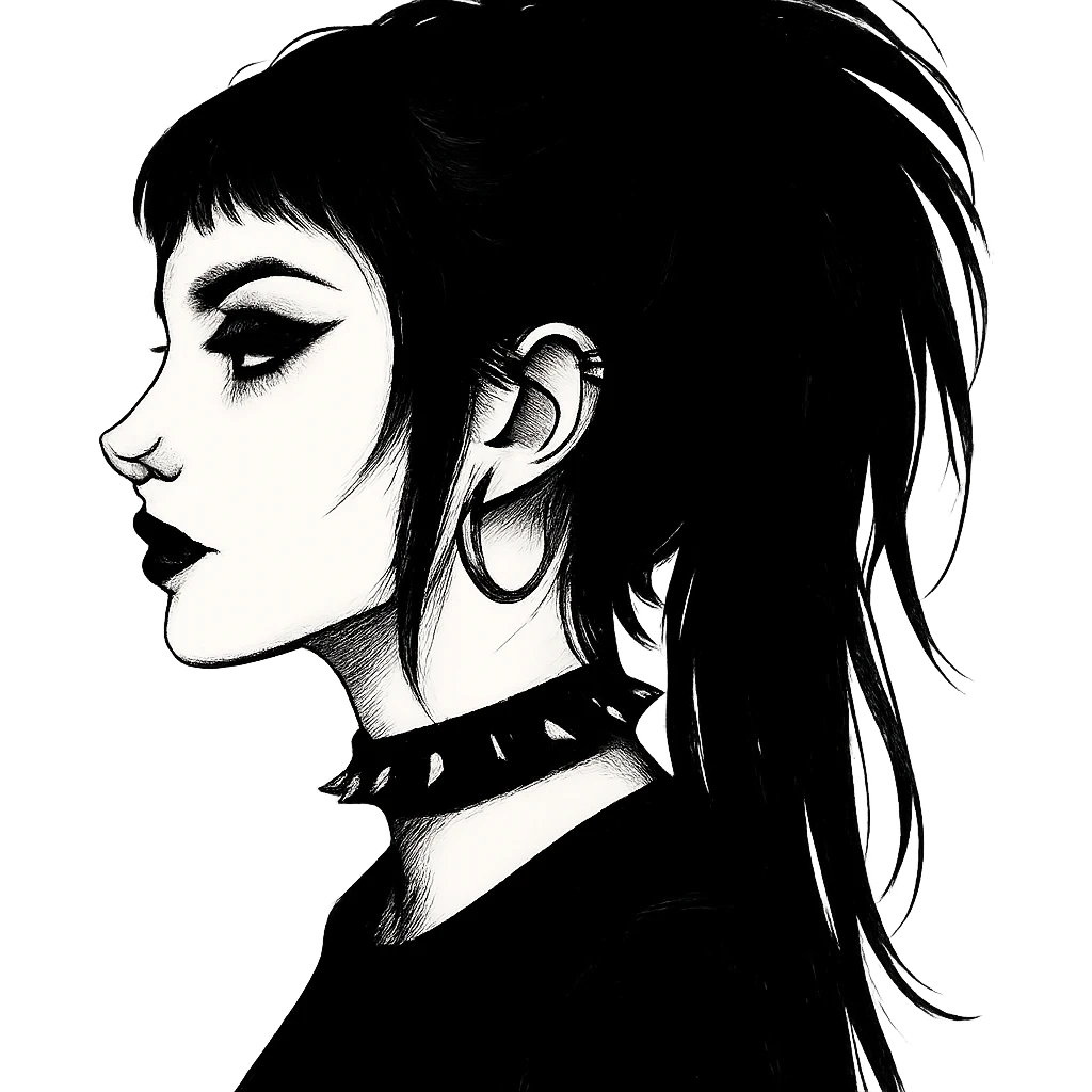 goth profile girl, remove background emoji
