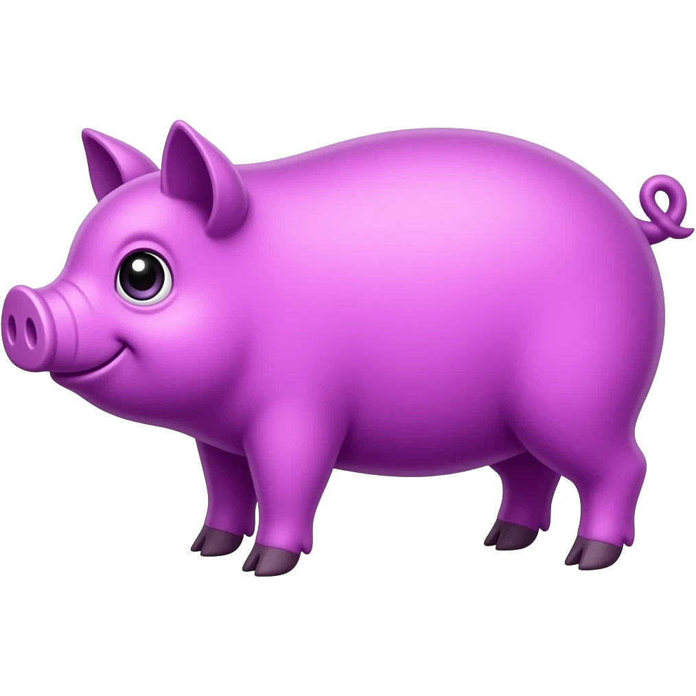 neon purple pig emoji