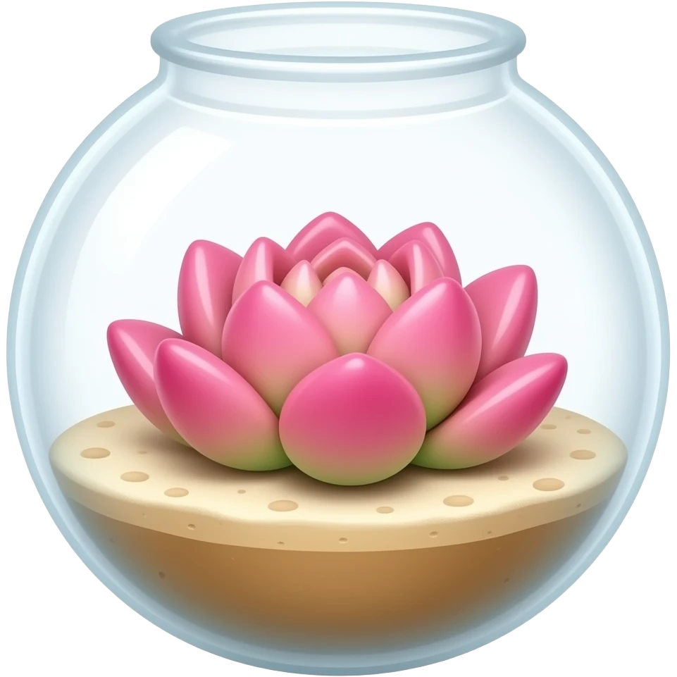 Pink succulent plant terrarium emoji emoji
