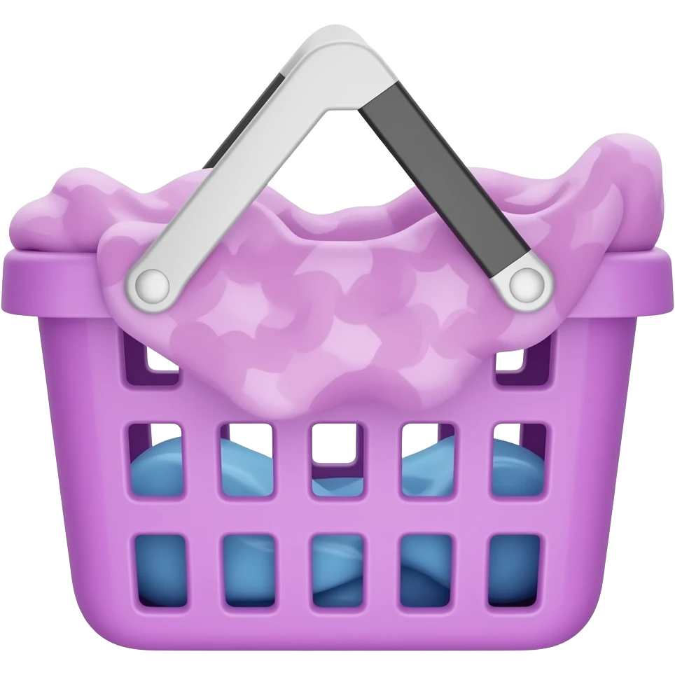purple pink laundry basket inspired by Barbie colour palette emoji