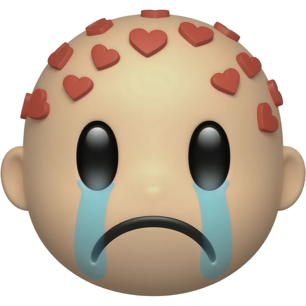 Make the same of this 🤤 but put small red hearts on head emoji