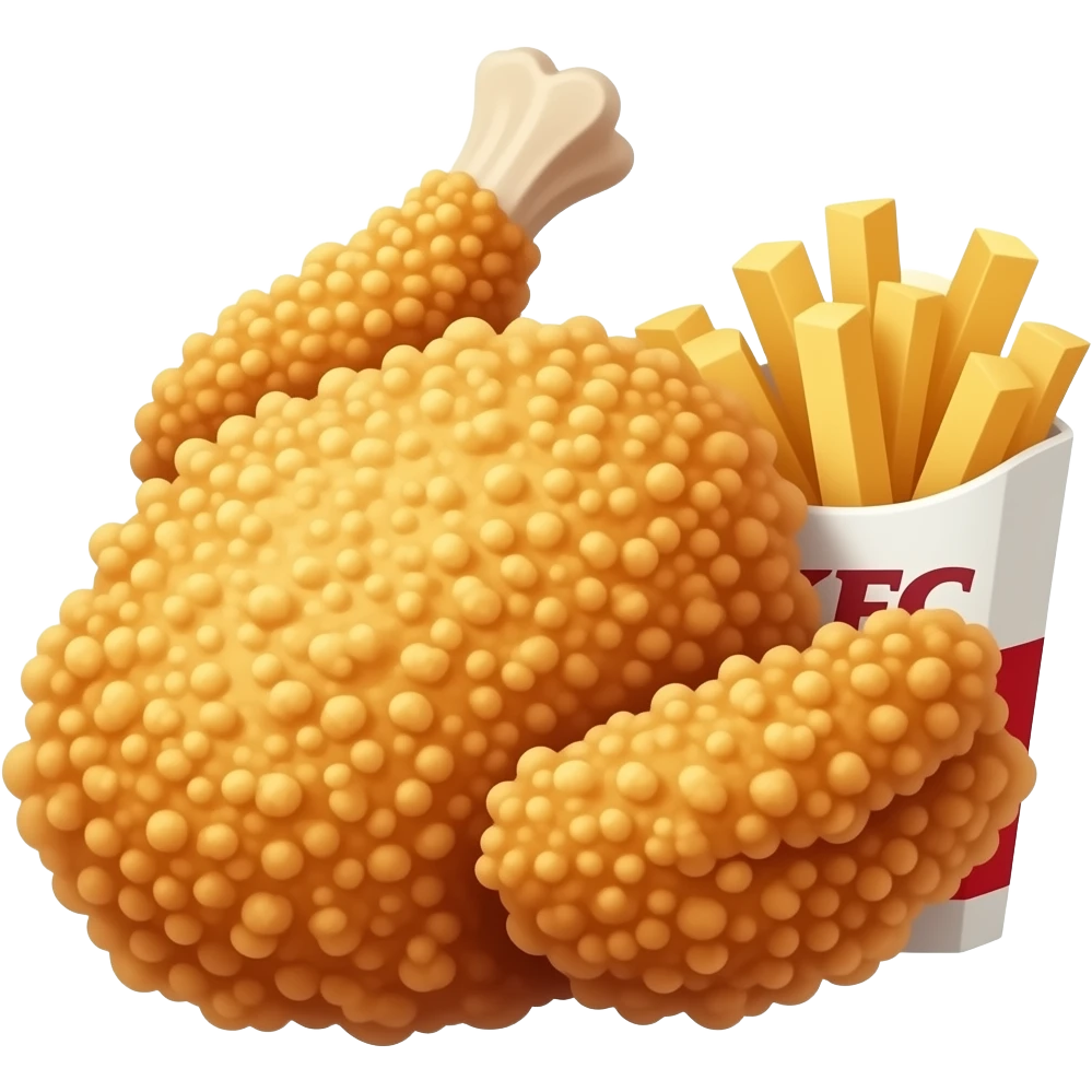 Kfc poulet frit avec des frites emoji
