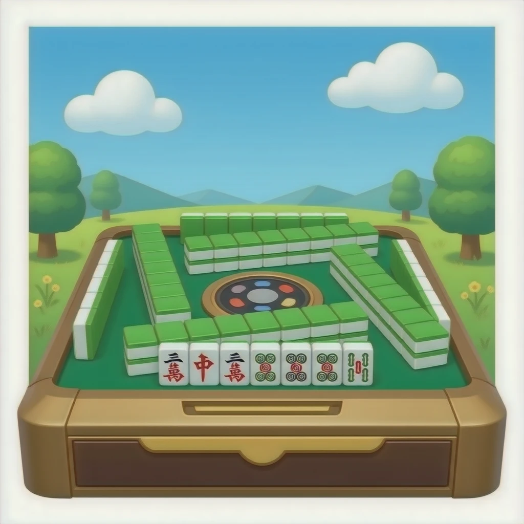 Close-up of a mahjong table emoji