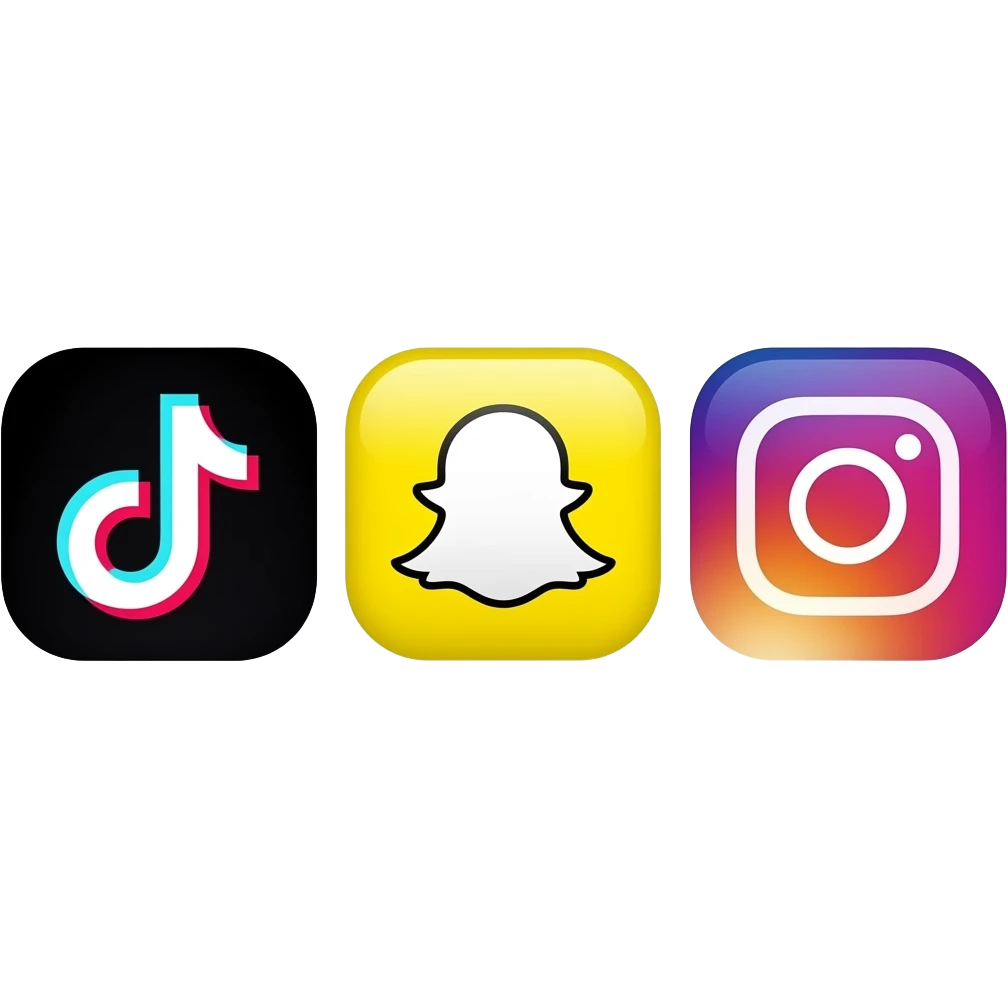 tiktok snapchat and instagram emoji