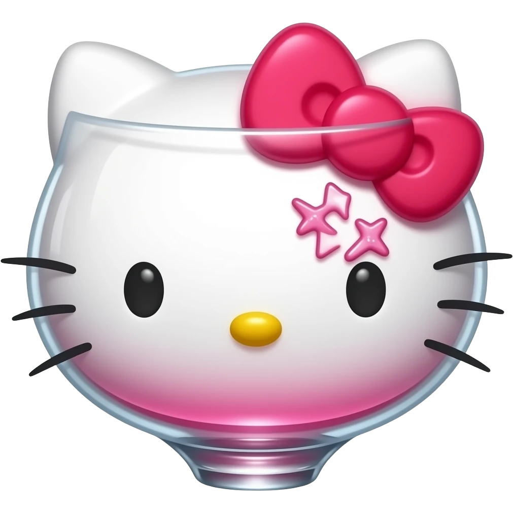 hello kitty themed cocktail with actual hello kitty illustration as a particle emoji