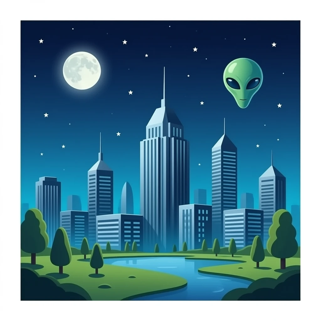 Alien city space emoji