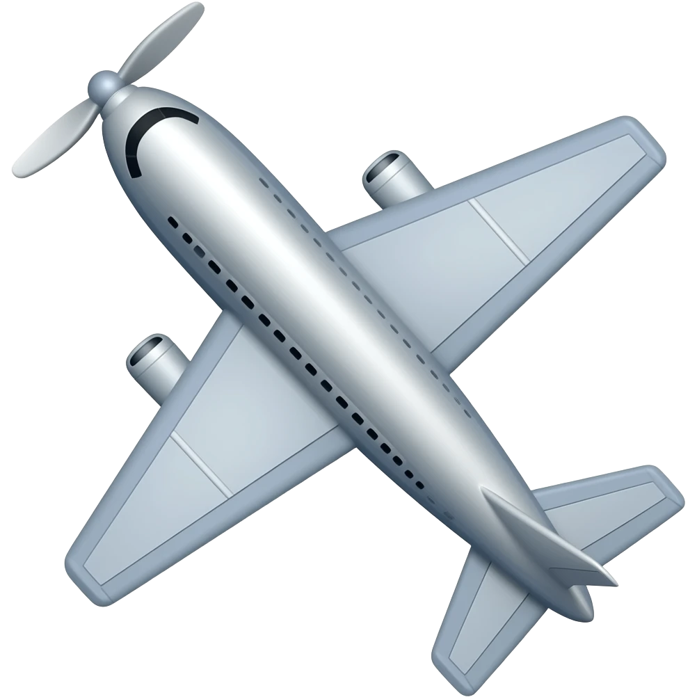Twisted airplane emoji