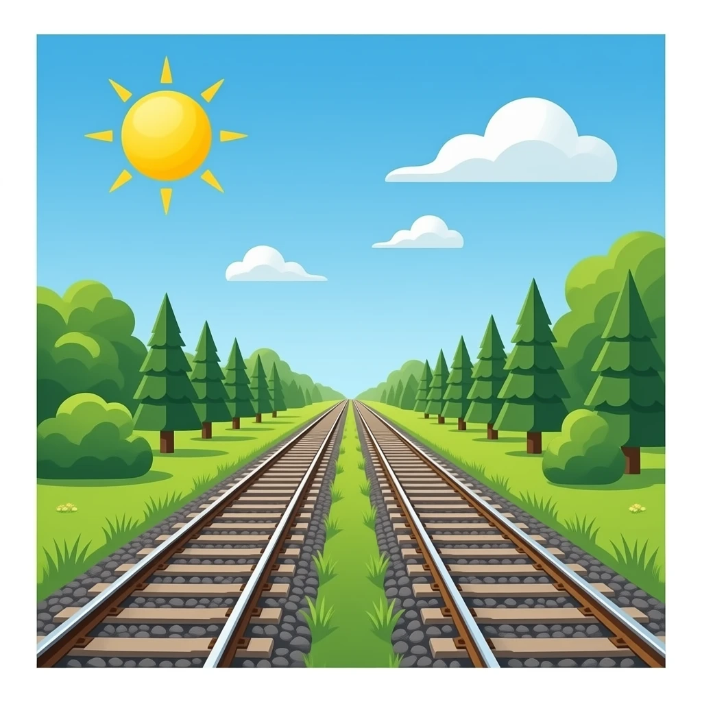 2 railway trACKs PERSPECTIVE emoji
