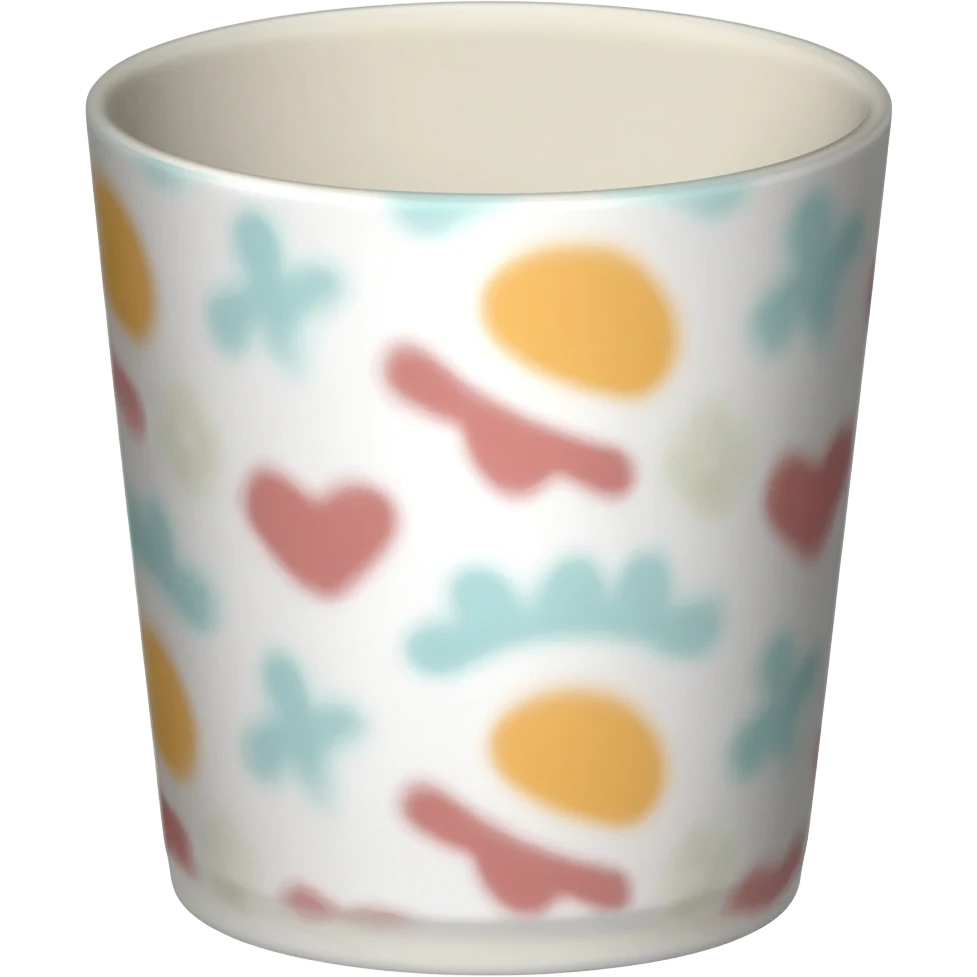 A simply cute cute whimsical pattern print cup, isolated  emoji