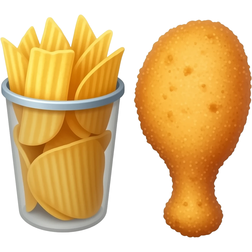 potato chips + chicken nugget emoji
