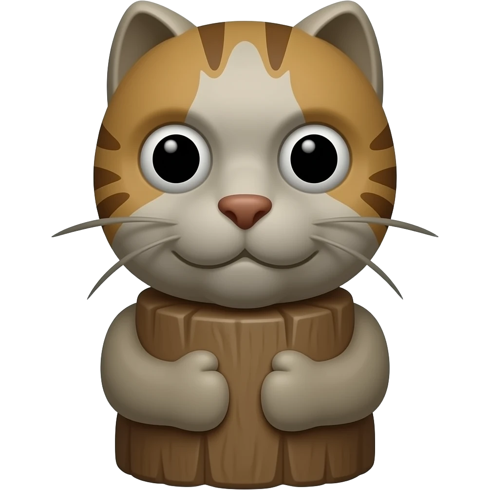stone totem pole cat face emoji