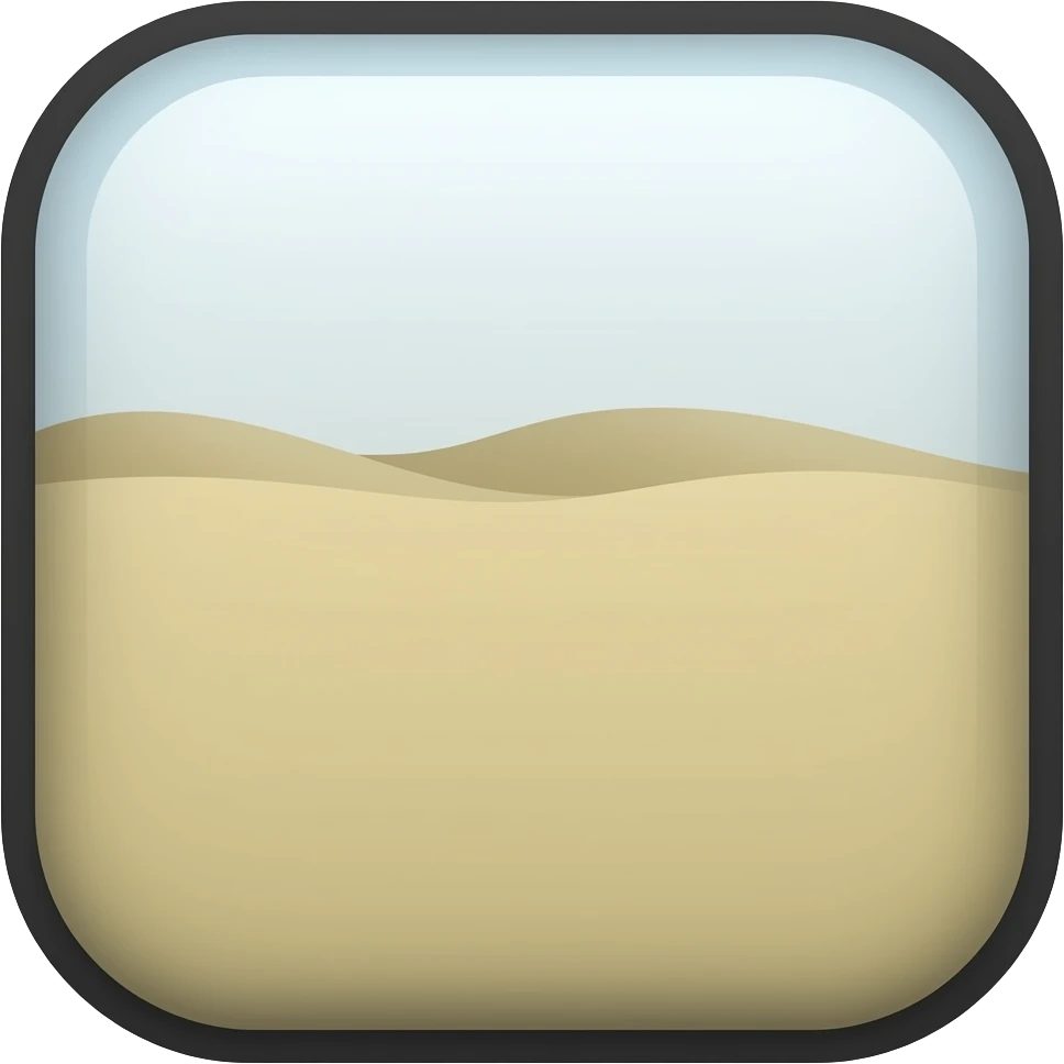sand emoji, bold black outline, cartoon emoji