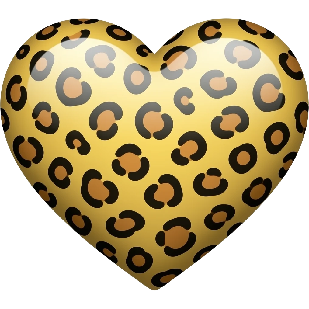 Cheetah Print heart emoji