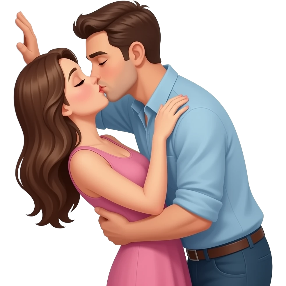 Male and female, desperately kissing each other, bodies tight together, showing him having her pinned against the wall emoji