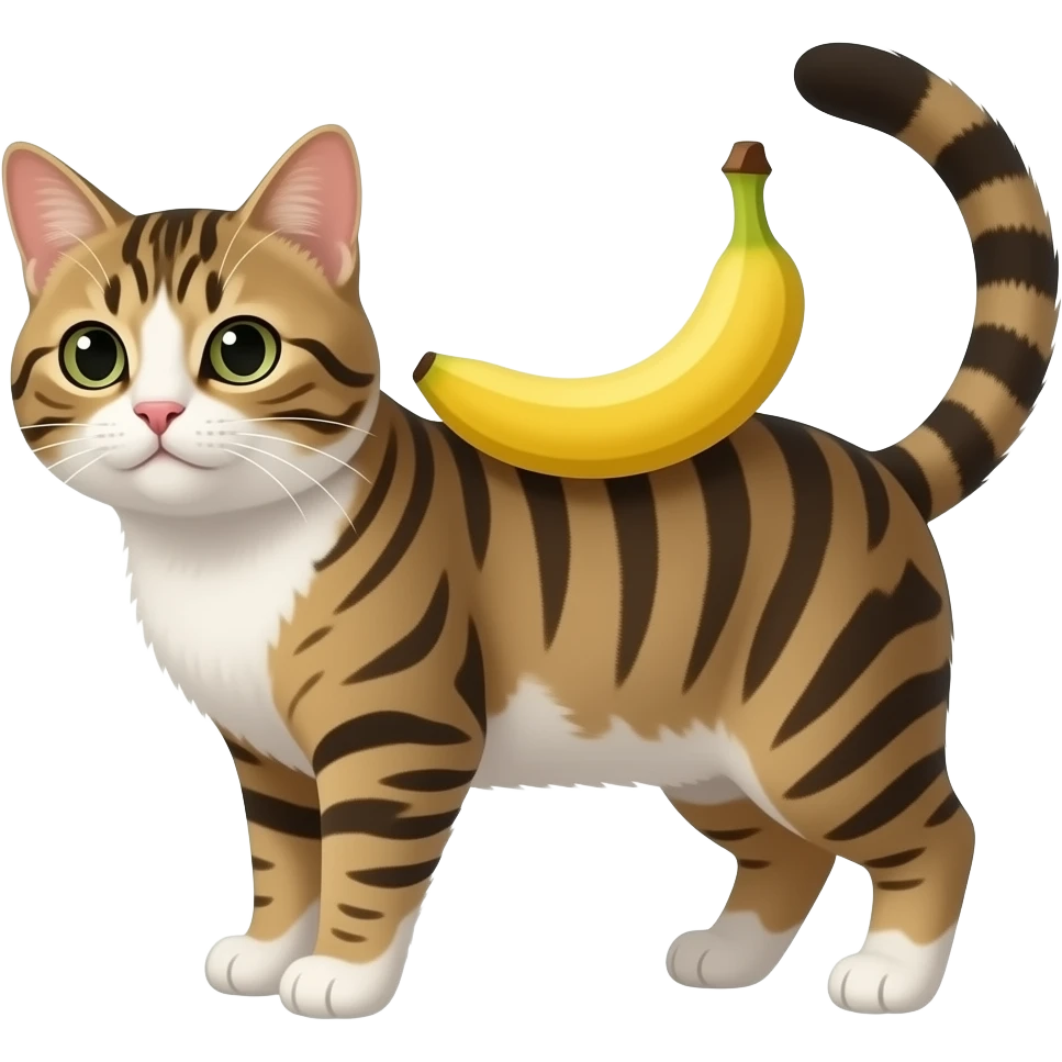 Un chat avec une banane sur lui emoji