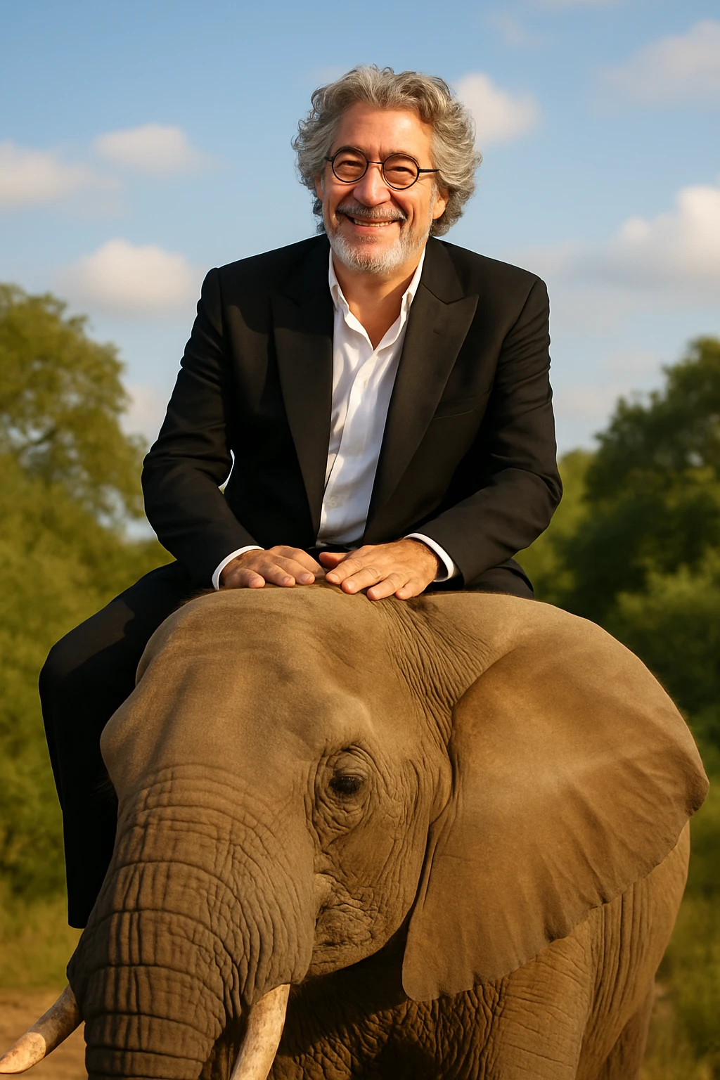 Alain chabat sur un éléphant  emoji
