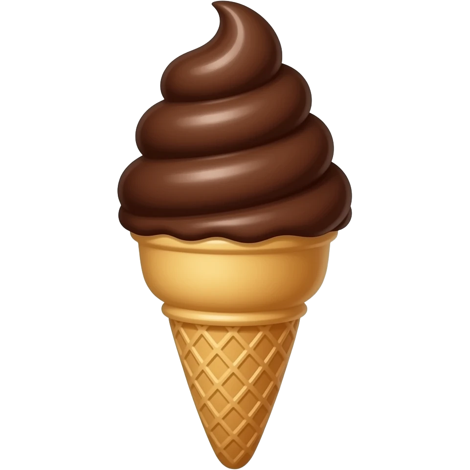 Sorvete de casquinha de chocolate emoji