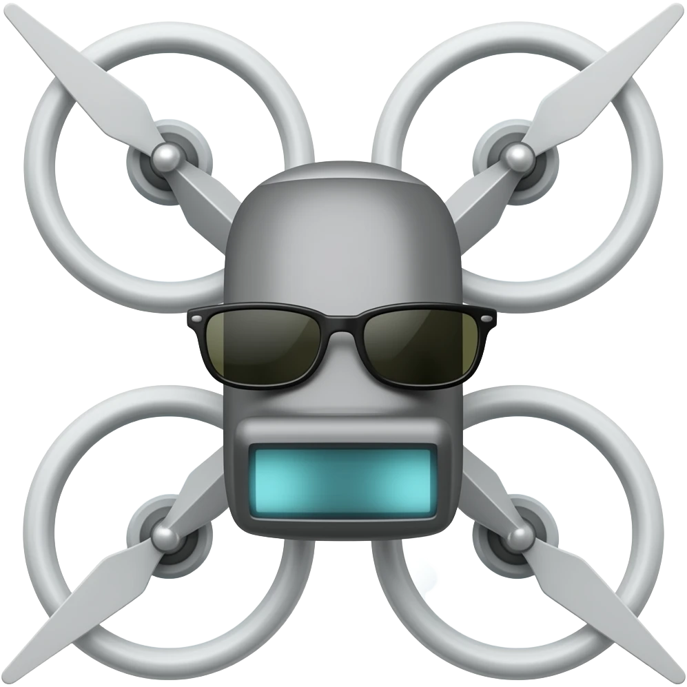 drone with shades and front screen emoji