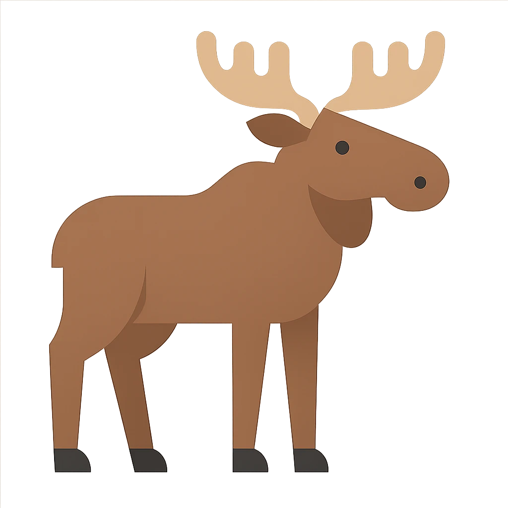 Flat design style moose emoji