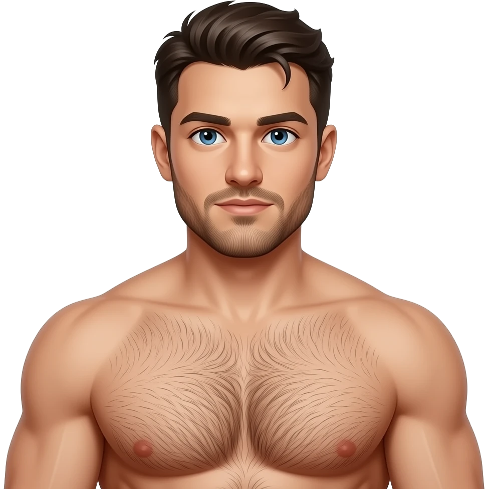 thick dark hairy muscle chest emoji