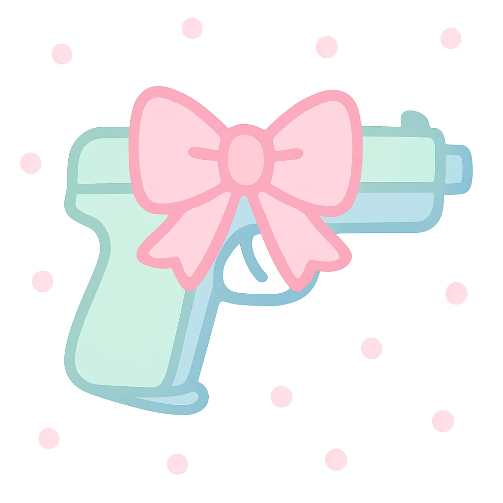 Gun with a pink bow  emoji