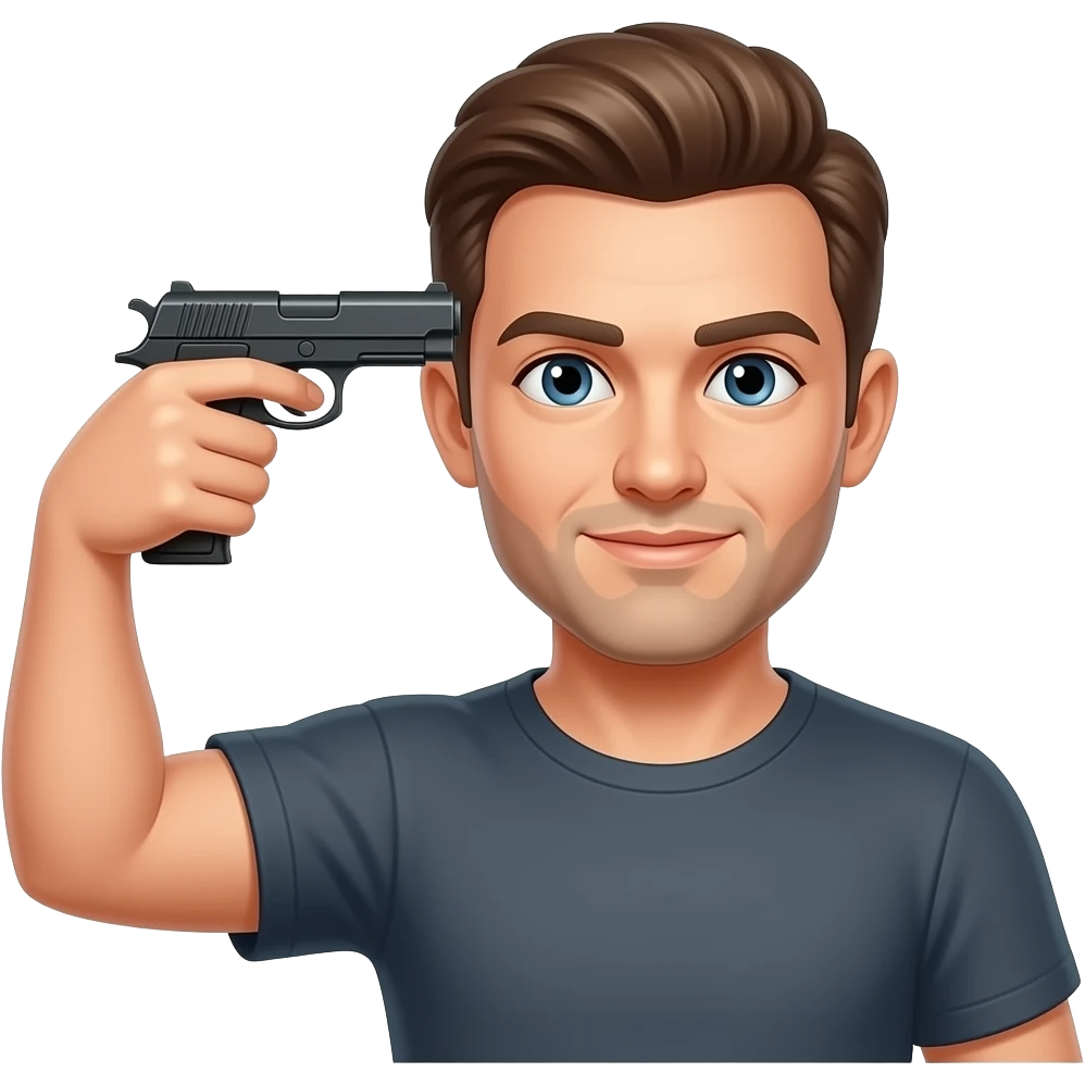 Пистолет у головы emoji