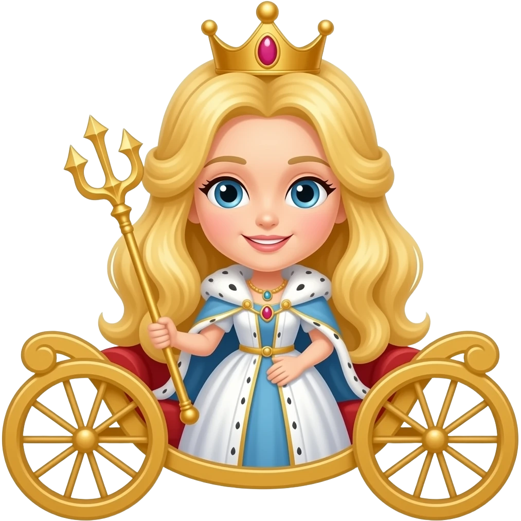 A beautiful blonde queen with her scepter in her chariot emoji