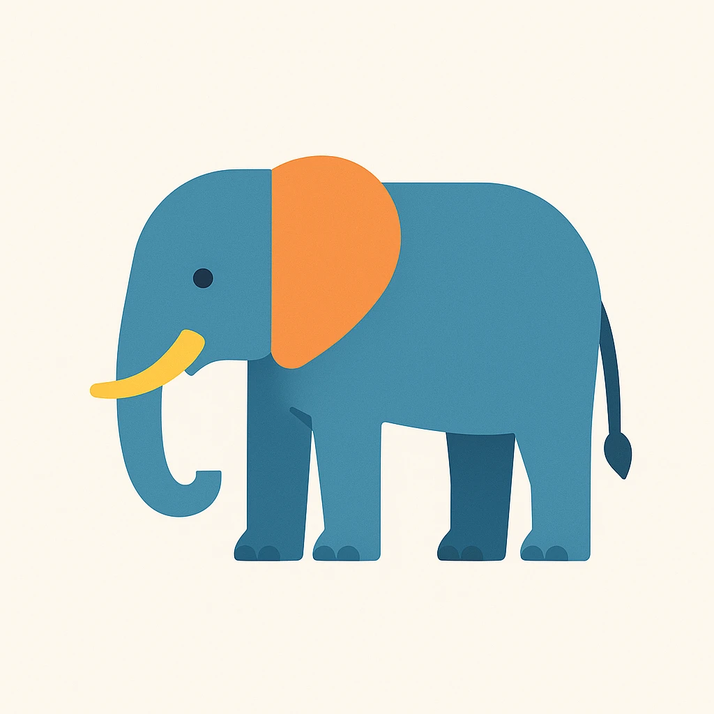 flat design style elephant emoji