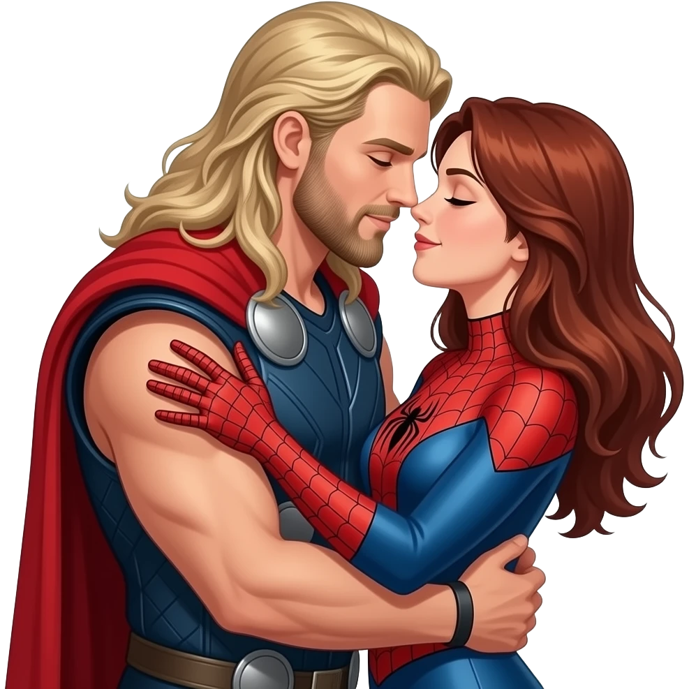 thor e mulher aranha love emoji