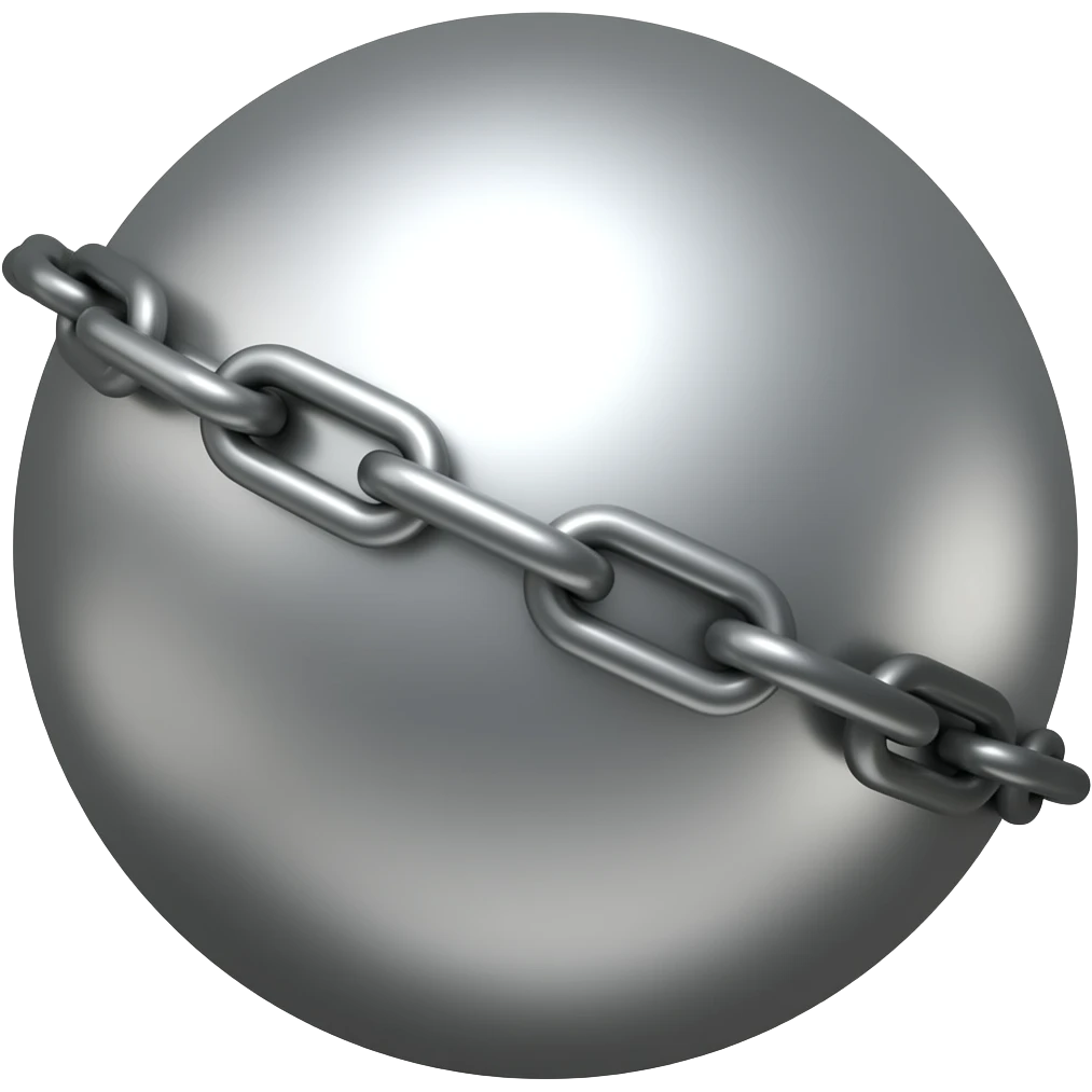 A Criminal's ball and chain emoji