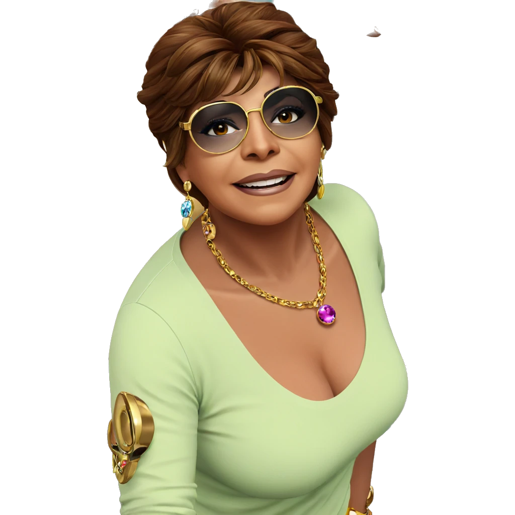 girl in hat with jewelry emoji