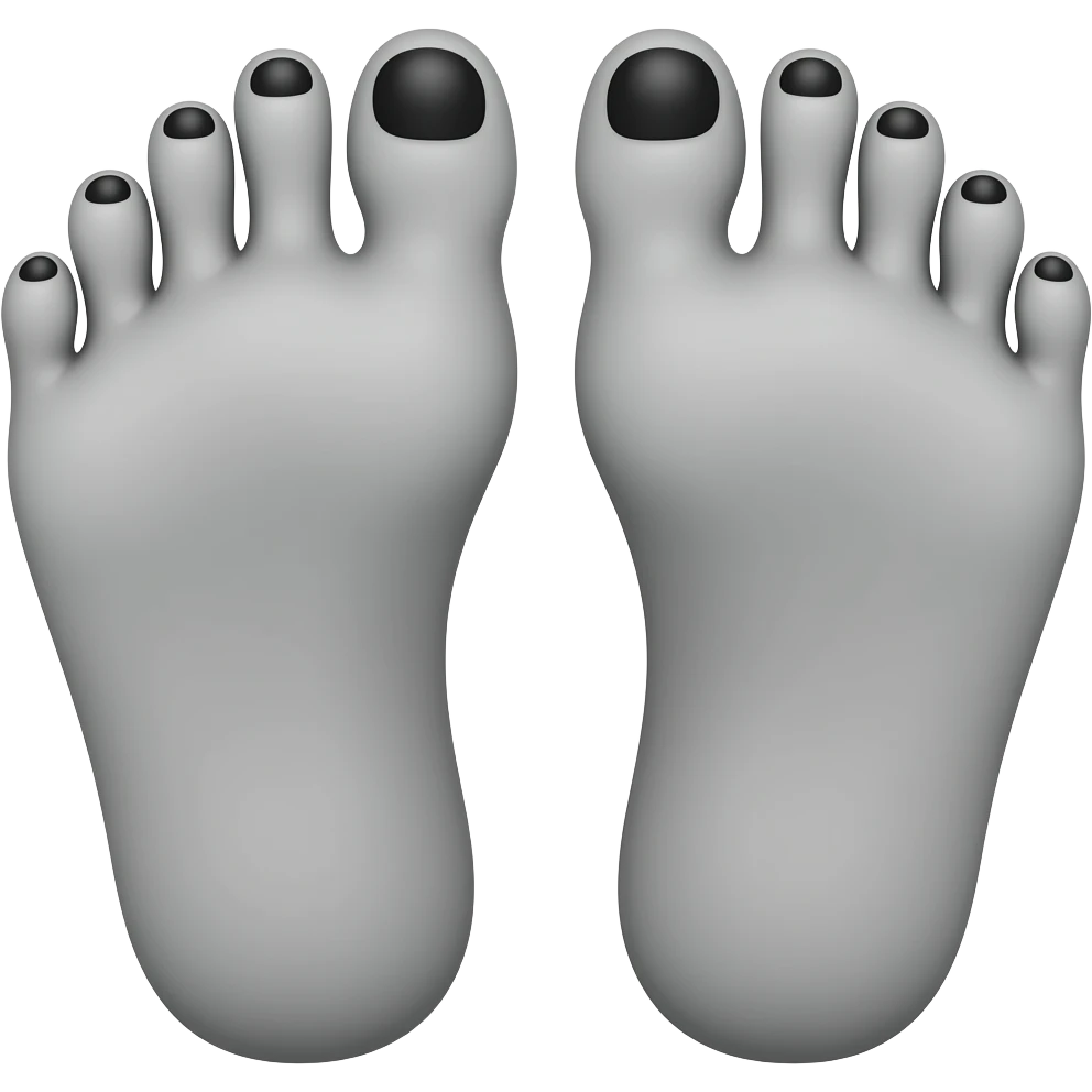 Gray feet with black toenails emoji