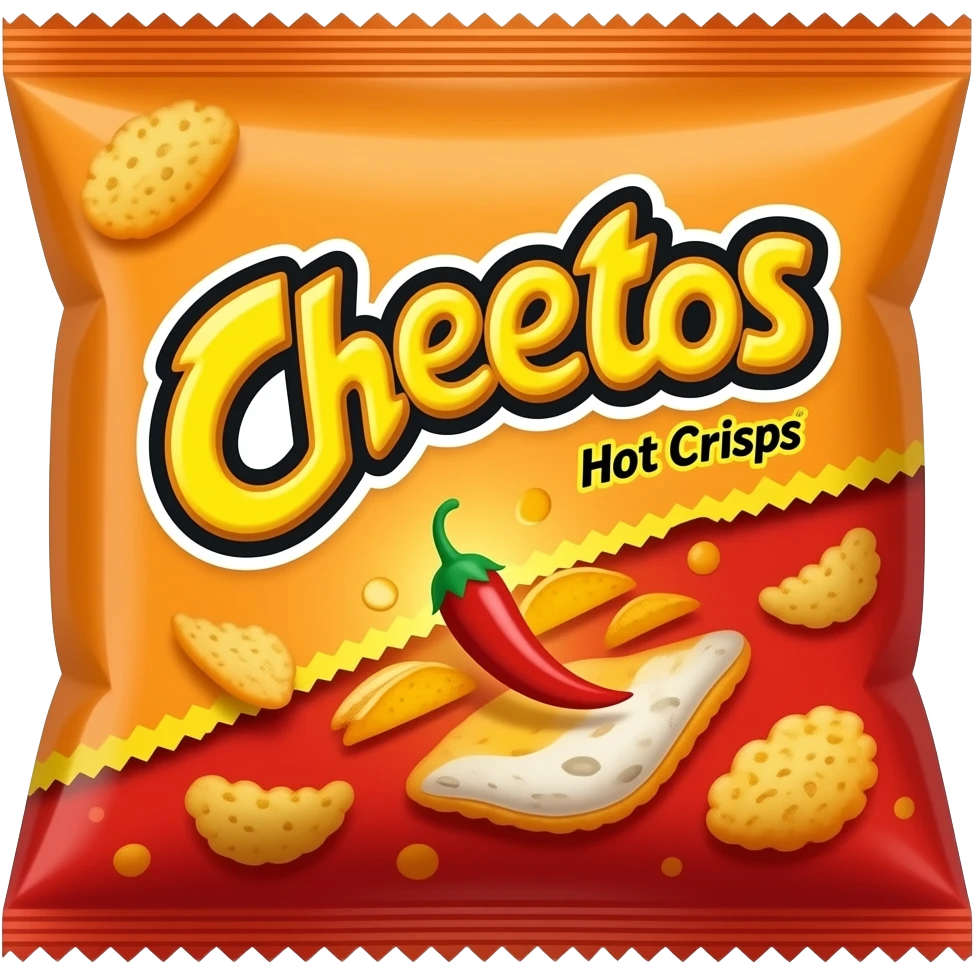 A spicy hot Cheeto chip crisp emoji