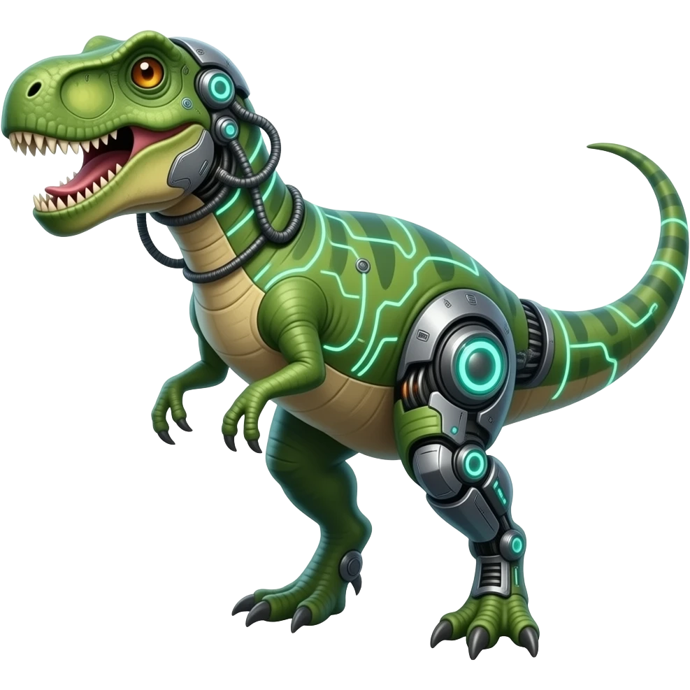 Green tech dinosaur emoji